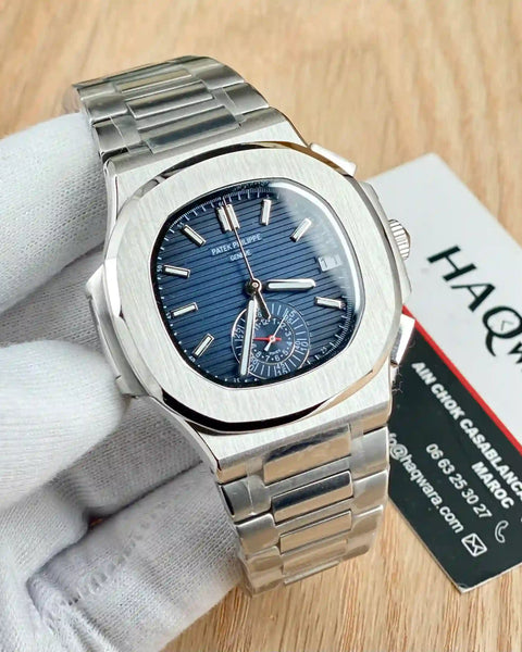 Patek Philippe Nautilus Argenté Bleu Chrono 5980