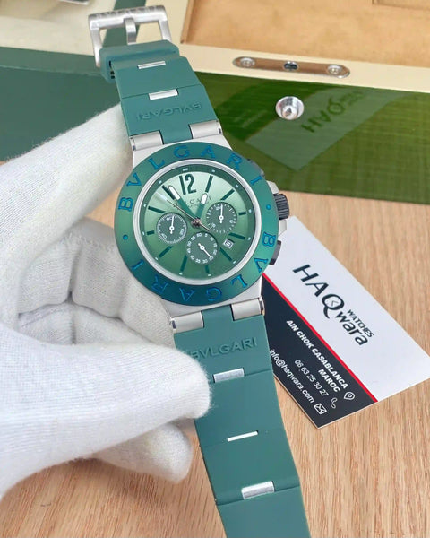 Bvlgari Argenté Vert Pour Hommes