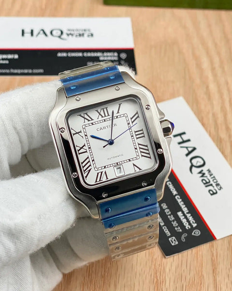 Cartier Santos Argenté Blanc