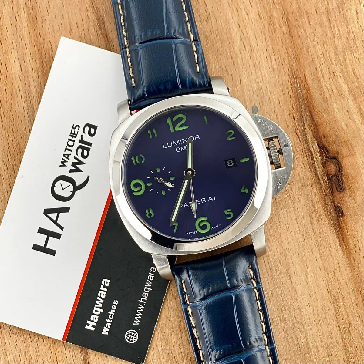 Panerai GMT Chiffres Automatique Argenté Blue