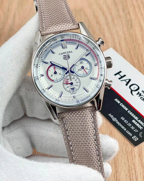 Tag carrera Argenté Blanc Chrono