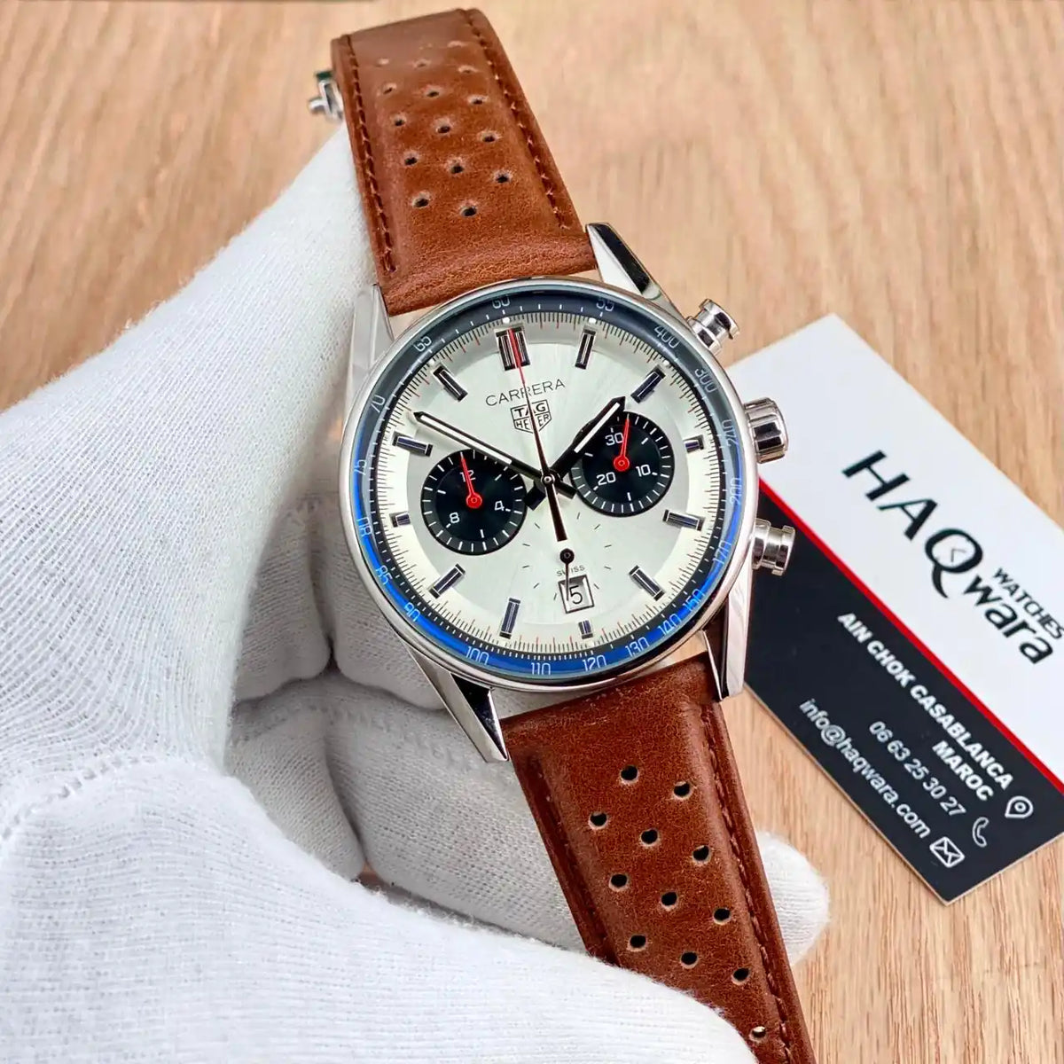 Tag carrera Argenté Marron Chrono