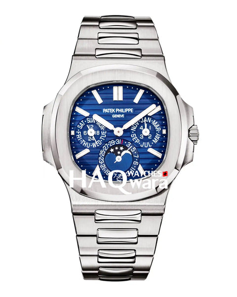 Patek Nautilus Argenté Bleu