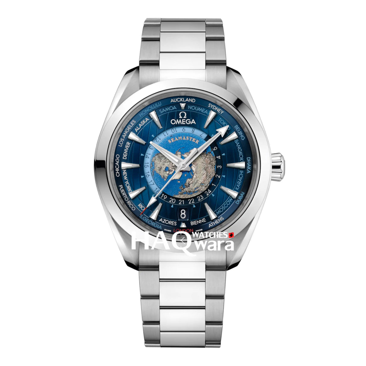 Omega Aqua Terra Argenté Bleu