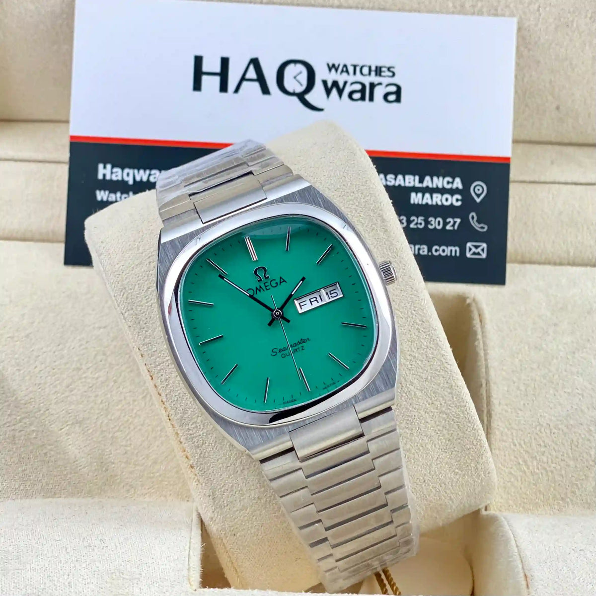 Omega Seamastr Day-Date Argenté Vert