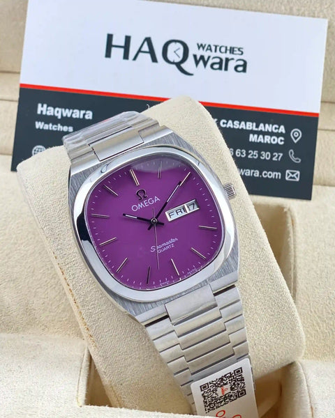 Omega Seamastr Day-Date Argenté Violet