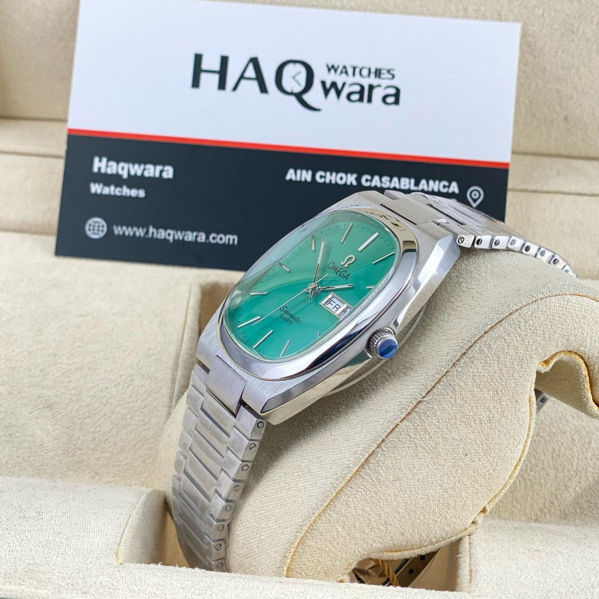 Omega Seamastr Day-Date Argenté Vert