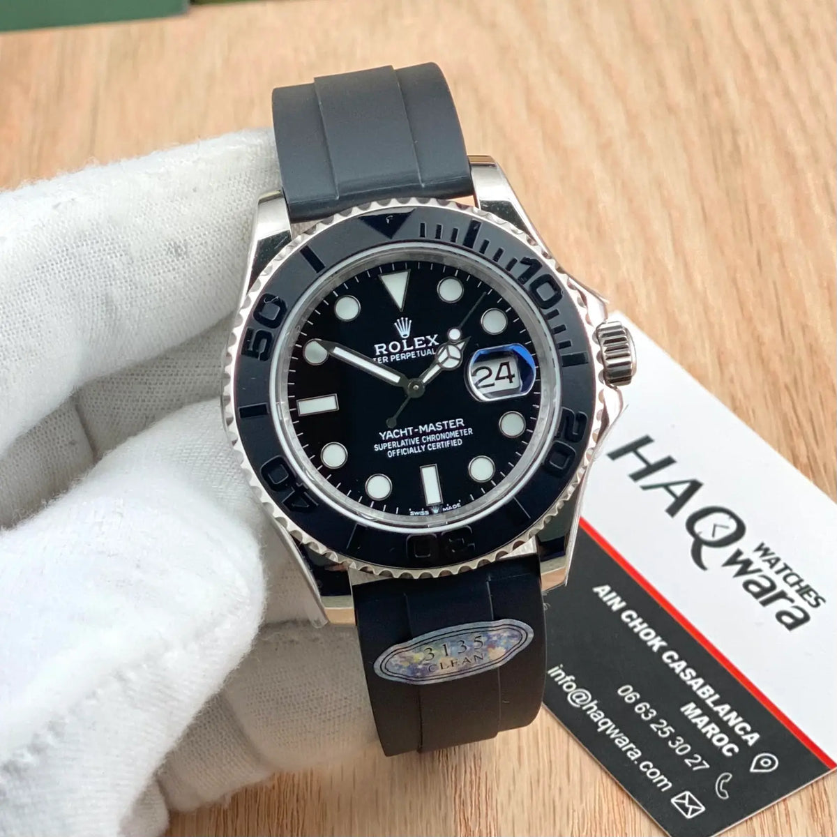 Yacht Master 40 Argenté Noir Suiss 3135