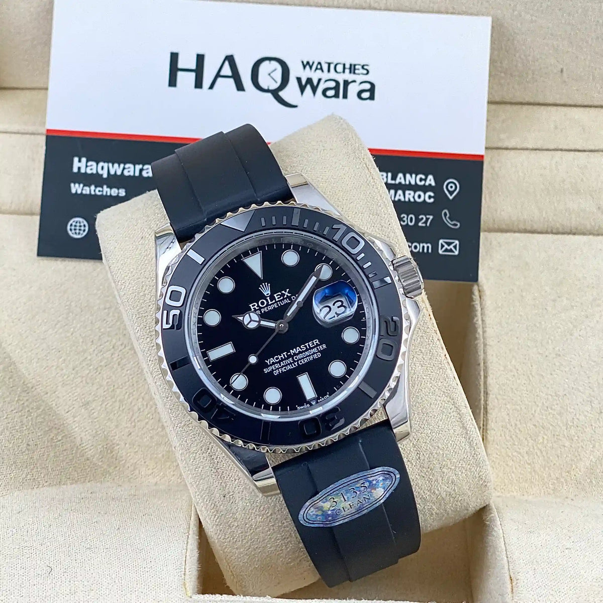 Yacht Master 40 Argenté Noir Suiss 3135