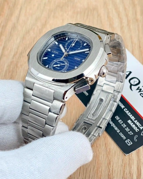 Patek Philippe Nautilus Argenté Bleu Chrono 5990